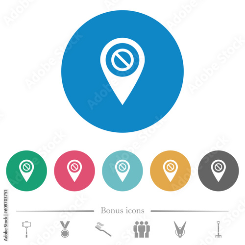 GPS location disabled flat round icons