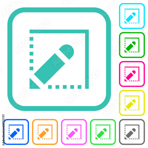 Edit shape vivid colored flat icons