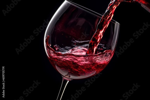 Product photography  Pouring red wine into a wine glass