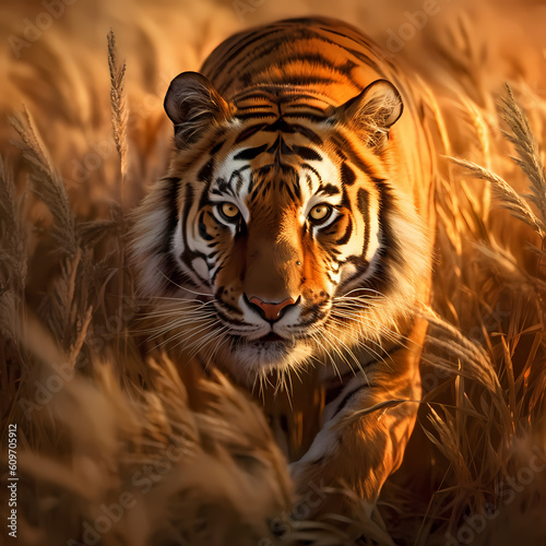Tiger at Beauty Wheat field © Darwis