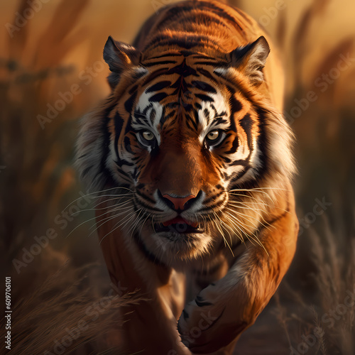 Tiger at Beauty Wheat field