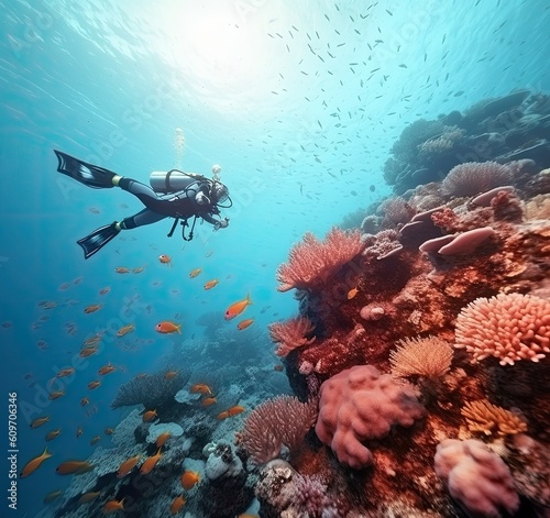 scuba_diver_and_boat_in_snorkeling_on_corals