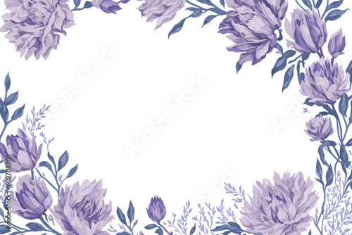 Background Lavender Flower Purple Watercolor with White Space for Wedding Invitation Ornament.