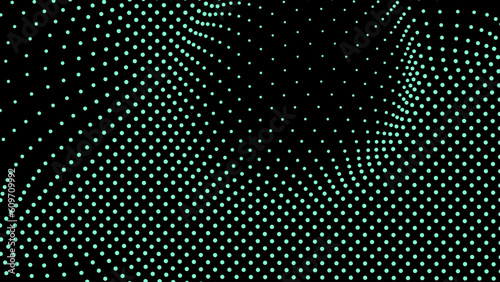 Dome-shaped protrusion part seine by stretching mesh for the illusion three-dimensional deformation of the surface. Screen media video trippy. Mesh LCD display. Scale size different hole space.
