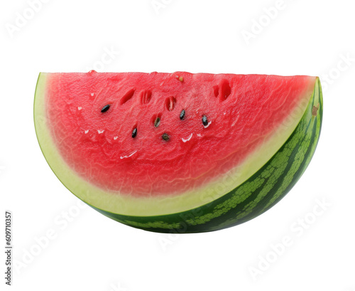 Watermelon Slice Fruit Isolated on Transparent Background - Generative AI
