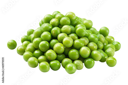 Green Peas Isolated on Transparent Background - Generative AI

