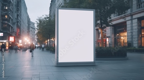  A white bellboard beside the street mock up ai, ai generative, illustration