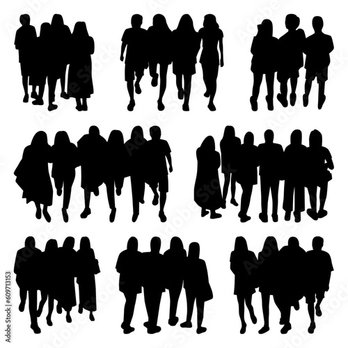 Vector Collection Set of Socialite People Silhouettes 