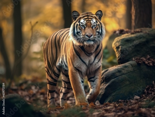 Photo amazing bengal tiger in the nature