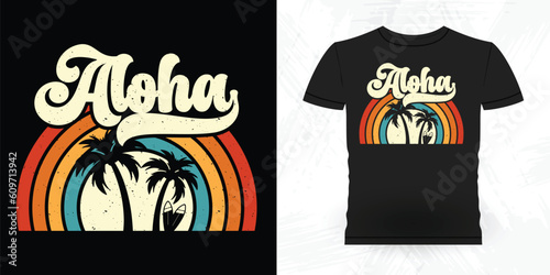 Funny Beach Summer Vacation Retro Vintage Surfing Surfer Lover Summer T-shirt Design