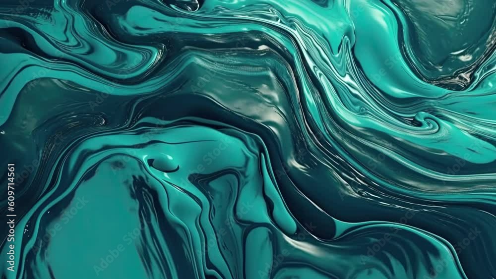 Teal liquid texture video, fluid motion background graphic with layered texture, thick layer of paint, dreamy slow movement of material, marble mix of colors, alcohol ink, for business backdrop Teal liquid texture video, fluid motion background graphic with layered texture, thick layer of paint, dreamy slow movement of material, marble mix of colors, alcohol ink, for business backdrop