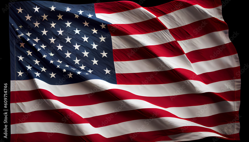 Fototapeta premium Flag of The United States created with Generative AI technology