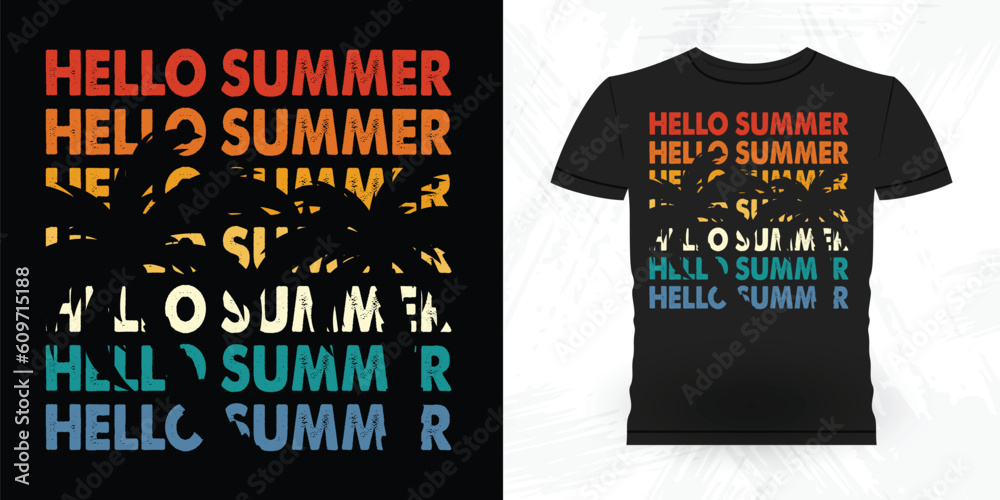 Fototapeta premium Funny Beach Summer Vacation Retro Vintage Surfing Surfer Lover Summer T-shirt Design