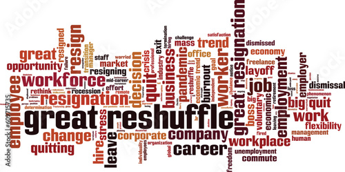 Great reshuffle word cloud