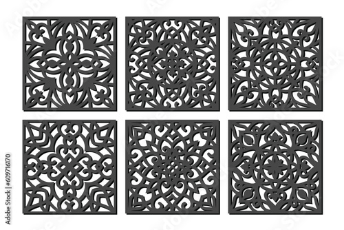 laser cut square coaster vector illustration design bundle