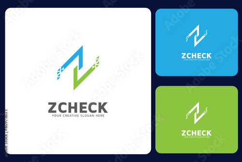 Z Letter Check Logo Design Template