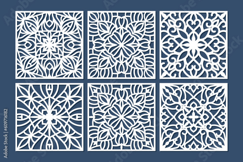 laser cut square coaster vector illustration design bundle