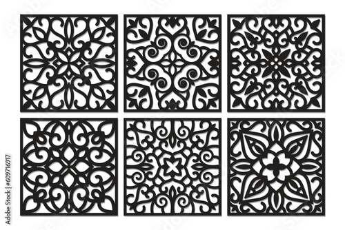 laser cut square coaster vector illustration design bundle