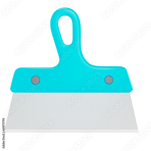 Metal spatula, construction tool 3D illustration isolated on a transparent background