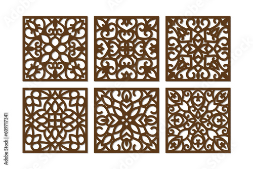 laser cut square coaster vector illustration design bundle