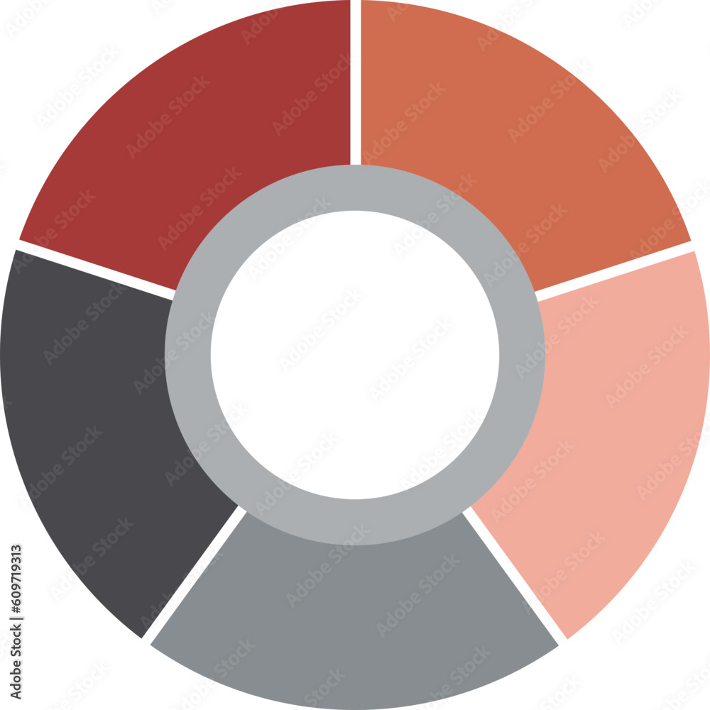 Infographic Pie Flow Chart Diagram with 5 Sections Infographic Pie Flow Chart Diagram with 5 Sections