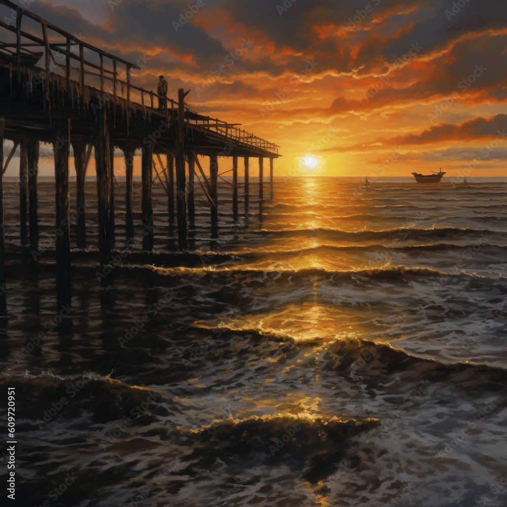 Fototapeta premium Sonnenuntergang am Meer