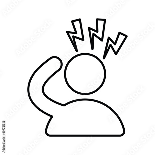 Discomfort, dither icon. Line, outline symbol.