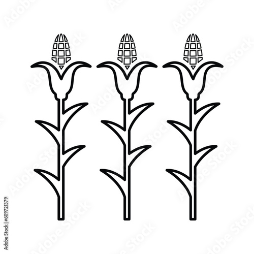 Agriculture, cornfield, crop icon. Line, outline design.