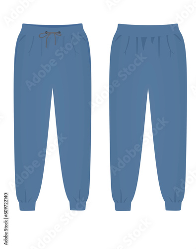 Blue  tracksuit bottom. vector illustration