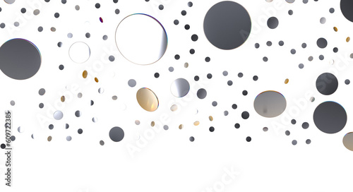 Multicolor confetti abstract background with a lot of falling pieces, isolated on a white background. - Silver Holographic PNG