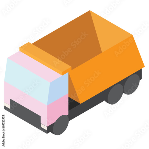 Isometric Tipper Truck Front