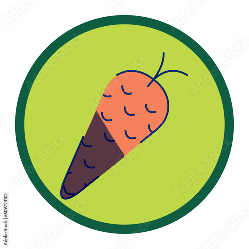 Vector image of carrots with green background