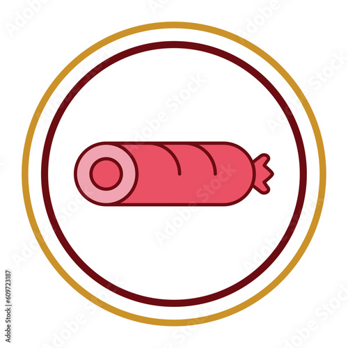 Vector image of chorizos icon with white background and brown border