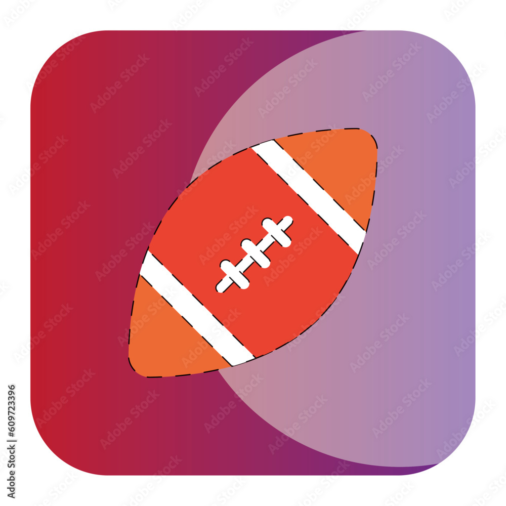 vector icon of an American football ball on a red background vector icon of an American football ball on a red background