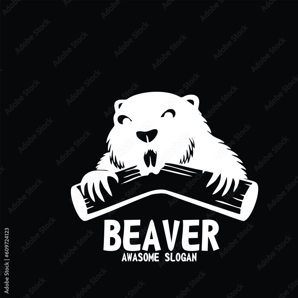 Design logo icon character mascot beaver - obrazy, fototapety, plakaty 