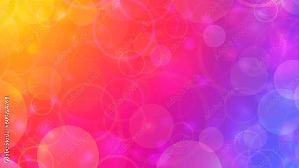 abstract colorful vibrant yellow blue purple orange and blue bokeh light effect background