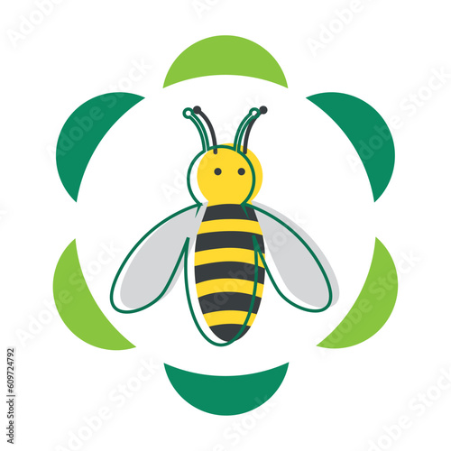 bee vector icon with white background