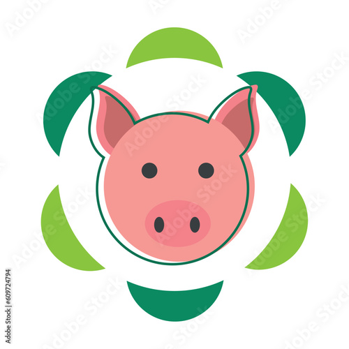 pig vector icon with white background