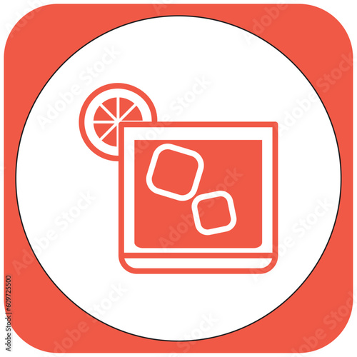 vector image drink icon orange color with white background