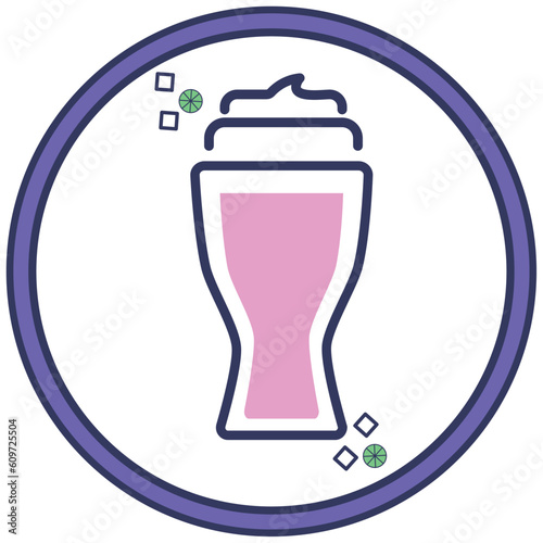 drink icon vector image with white background and purple border