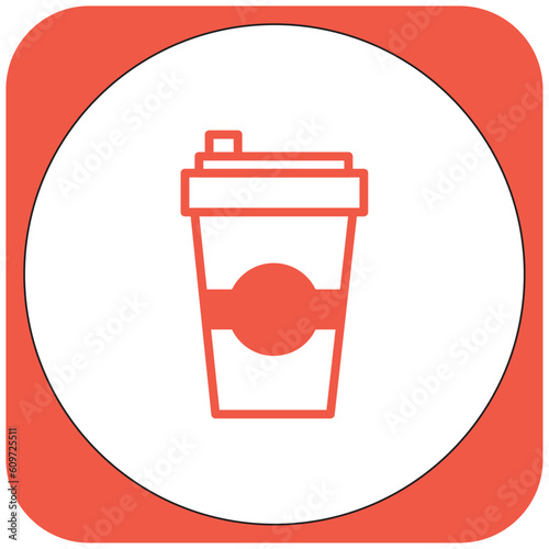 vector image drink icon orange color with white background