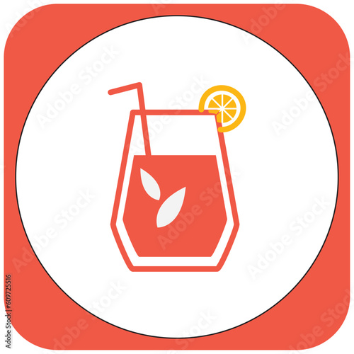 vector image drink icon orange color with white background