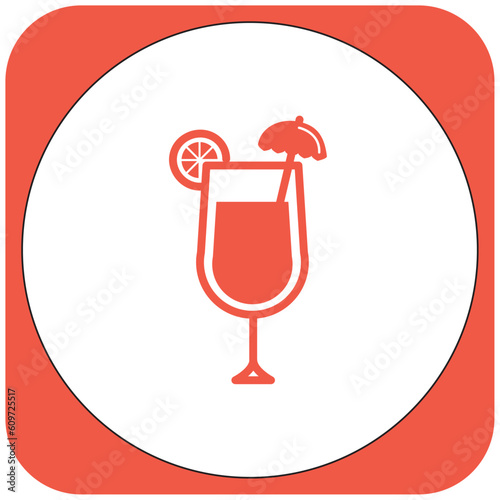 vector image drink icon orange color with white background