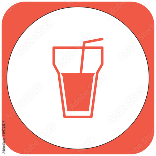 vector image drink icon orange color with white background