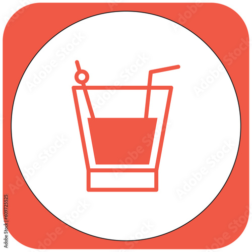 vector image drink icon orange color with white background