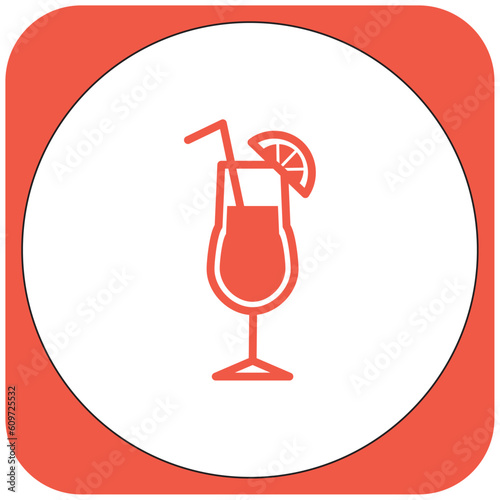 vector image drink icon orange color with white background