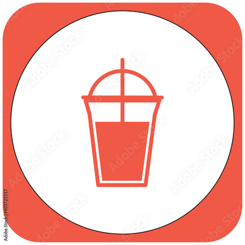 vector image drink icon orange color with white background