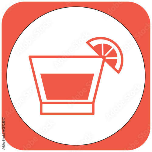 vector image drink icon orange color with white background