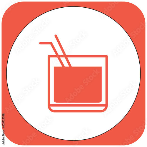 vector image drink icon orange color with white background