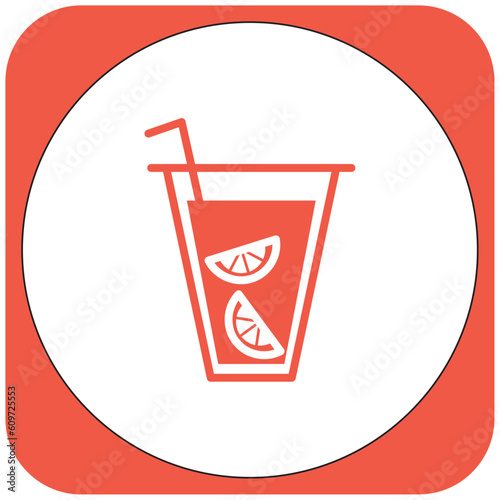 vector image drink icon orange color with white background